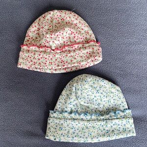 Kissy Kissy Floral Print Hats Set For Baby Girls